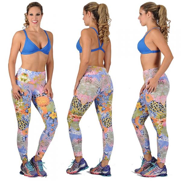 CALÇA FITNESS ESTAMPADA CÓS  LARGO